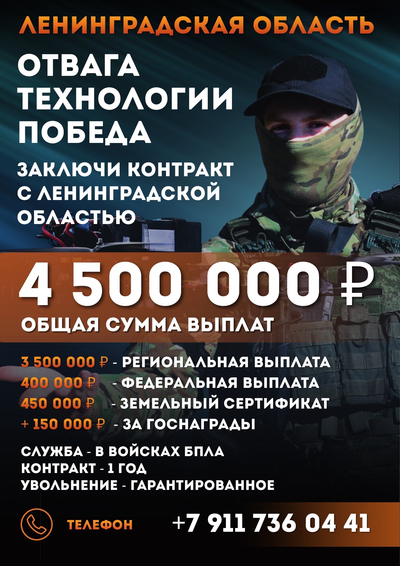 Служба по контракту в рядах ВС России.